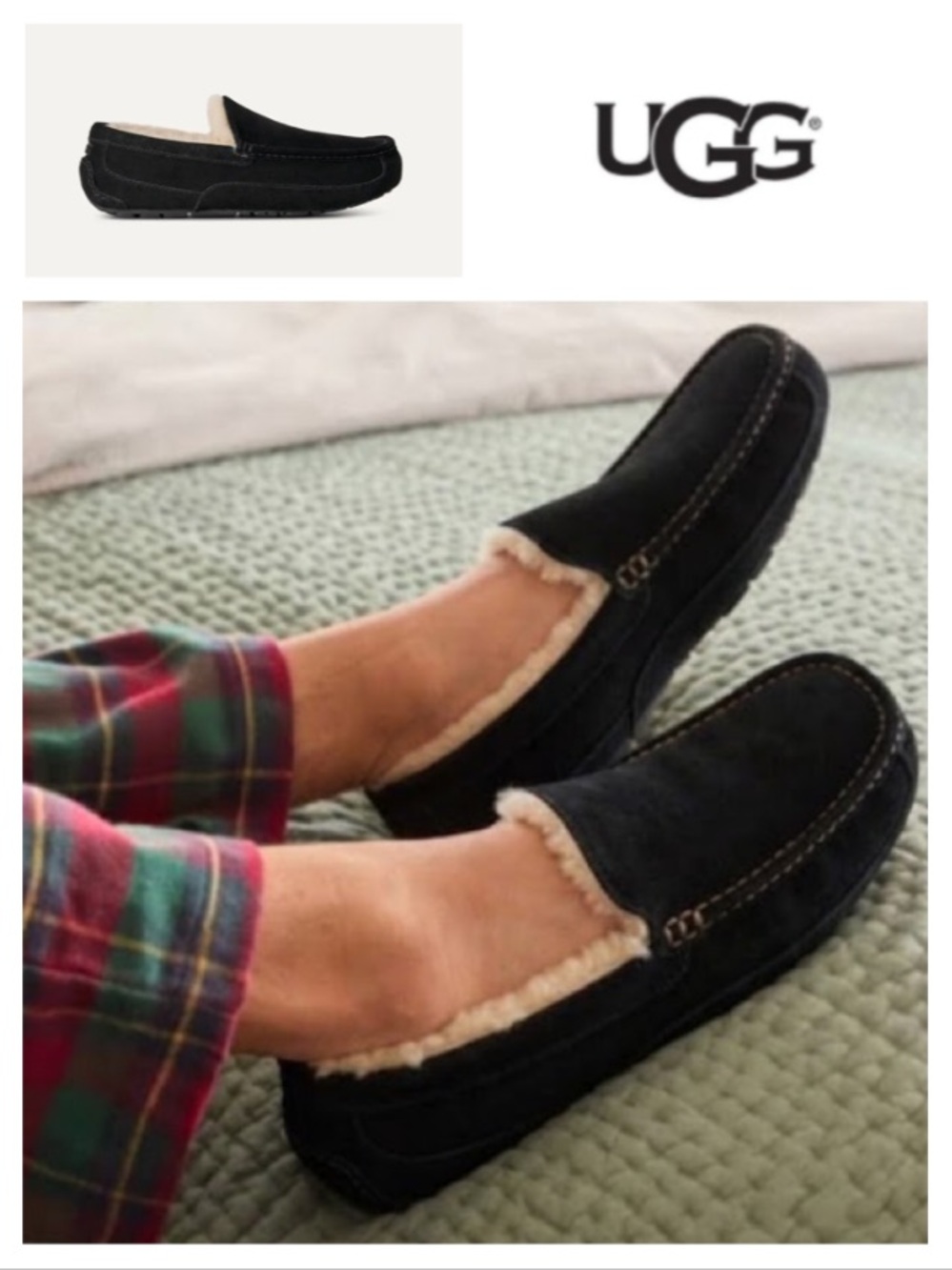 UGG Men’s Ascot slipper in black (11)